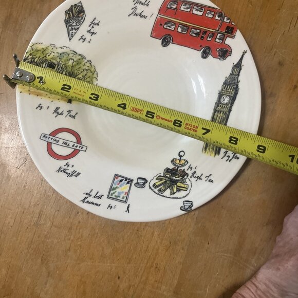 Anthropologie Linea Carta London I Love You 8 1/2" Dessert Bread Plate Dish - Picture 6 of 6